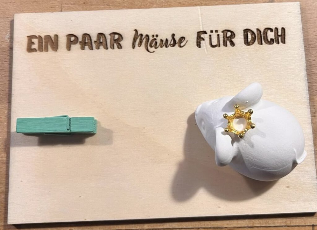 Kleine Dekoration für Geld "ein paar Mäuse" gehen immer.natürlich personalisierbar. schickt uns eine Anfrage